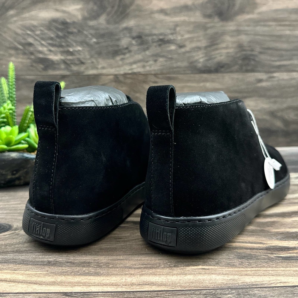 NIB FitFlop Zackery 10 43 Black Suede Lace Up Desert Boots - Picture 7 of 12